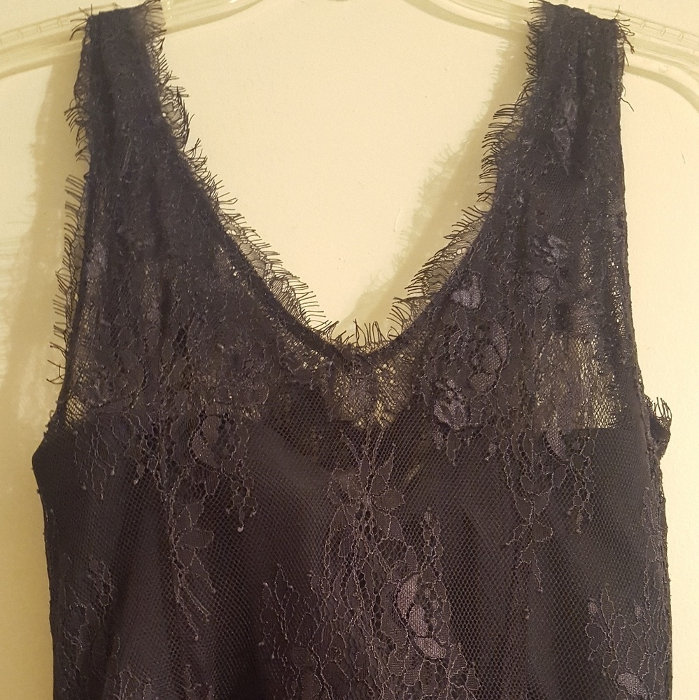 Navy blue delicate lace